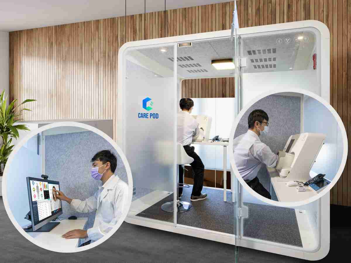 达擎于医疗科技展中展出＂远距诊疗舱＂，，以因应医疗数字化及社会高龄化趋势下、、、、复诊及慢性病患等族群对于远距看诊需求逐渐升高所推出的创新整合方案。。。。多功能合一、、、高隐私性的远距诊疗舱可根据病患端与医师端的不同需求，，，，提供弹性化及客制化功能，，节省医生和病患的精力及时间